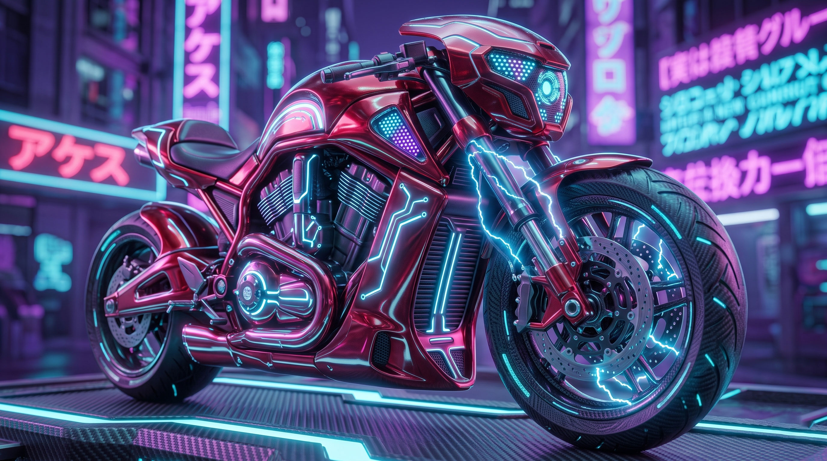 Crimson motorcycle vehicle skin in CyberBlade